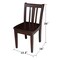 International Concepts Rectangle Set of 2 San Remo Juvenile Chairs, 13.2 in W, 16 in L, 26 in H, Wood, Rich Mocha CC15-105P - alternate 5